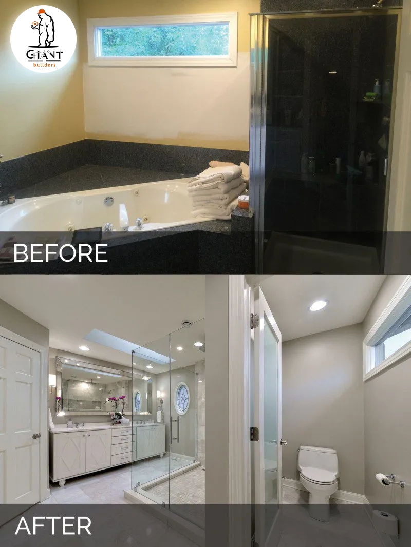 BATHROOM BEFORE AND AFTER REMODELING - Giant Builders Seattle
